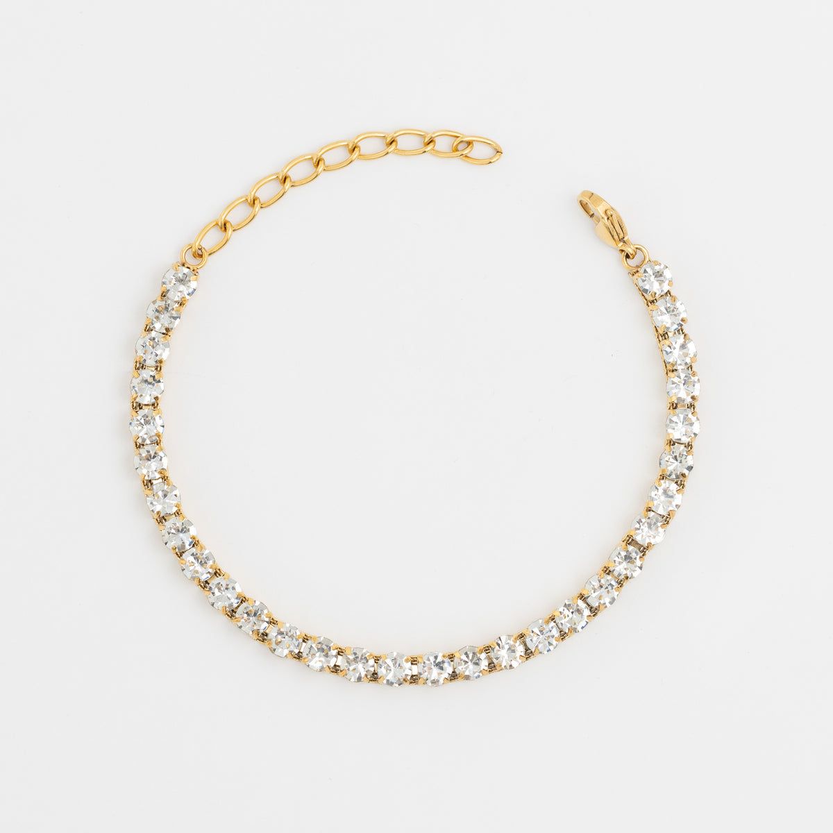 Zircon anklet chain - a pair